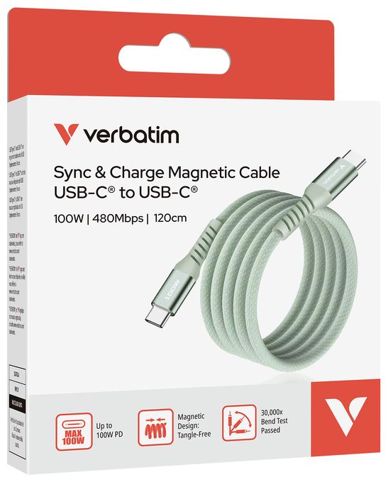 0,48 Gbit/s Stecker Rundkabel USB C auf USB C bis 100 W 1,2 m  31855 (Grün) 