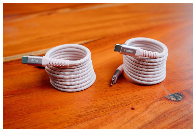 0,48 Gbit/s Stecker Rundkabel USB C auf USB C bis 100 W 1,2 m  31857 (Pink) 