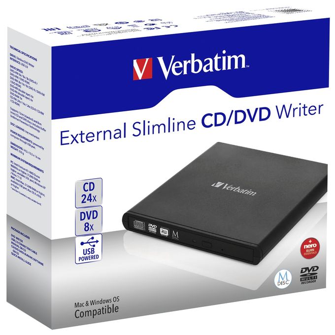 98938 Slimline externer CD/DVD Brenner 
