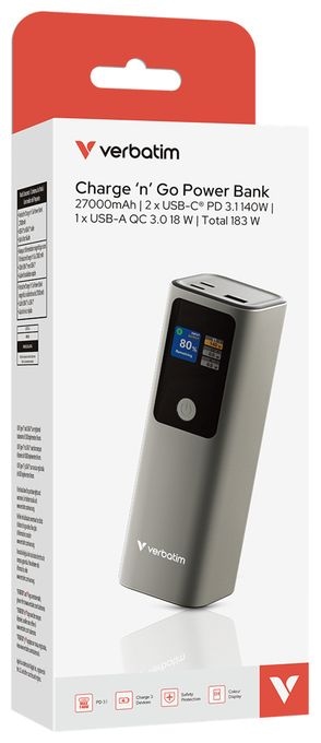 27000 mAh Powerbank USB Typ-C  Charge 'n' Go (Grau) 