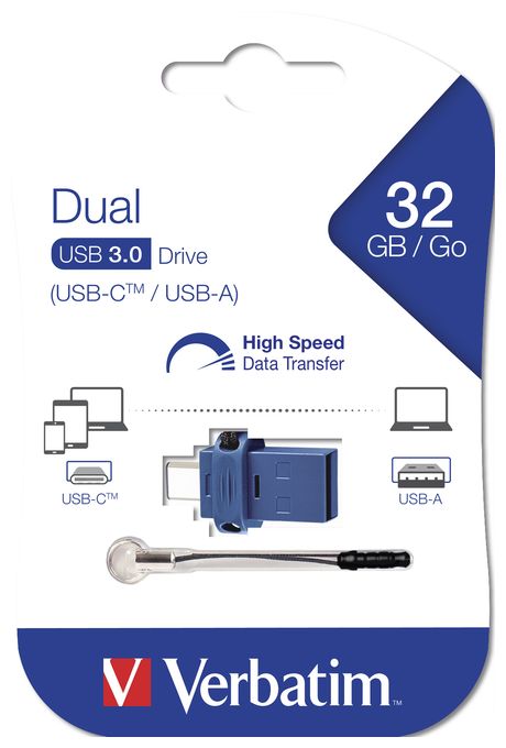 USB Type-A / USB Type-C Stick 32 GB (Schwarz, Blau, Silber) Dual 