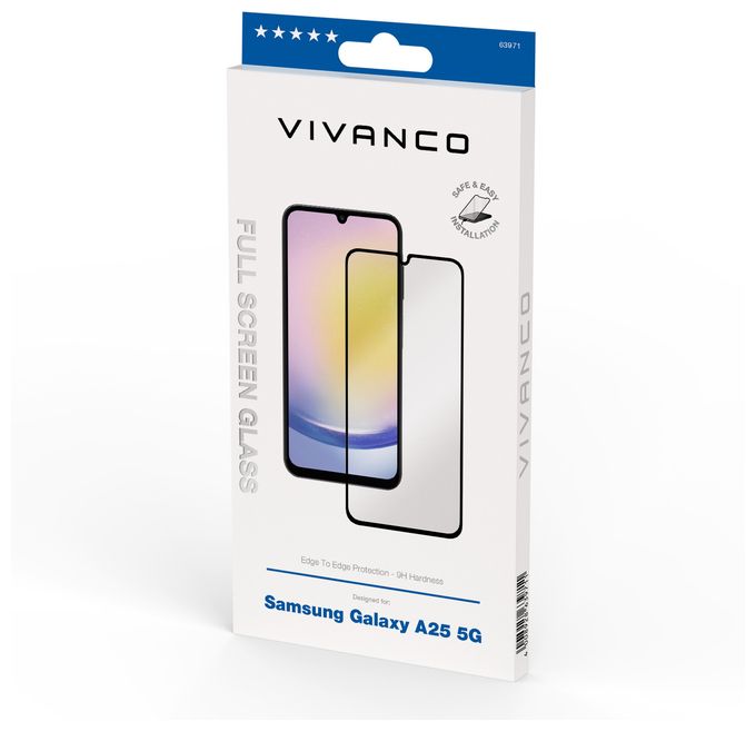 Klare Bildschirmschutzfolie gehärtetes Glas 9H für  Samsung Galaxy A25 5G Schmutzabweisend, Schlagfest, Kratzresistent, Splitterfrei 63971 