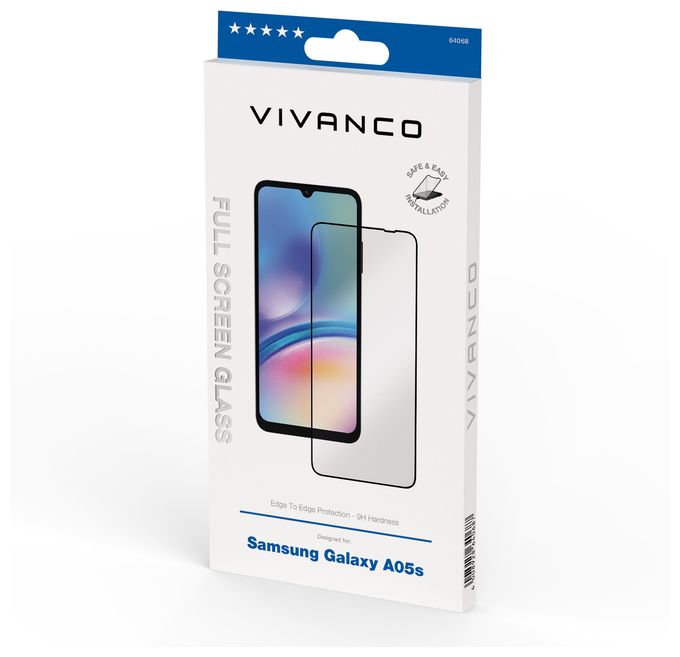 Klare Bildschirmschutzfolie gehärtetes Glas 9H für  Samsung Galaxy A05s Schmutzabweisend, Schlagfest, Kratzresistent, Splitterfrei 64068 