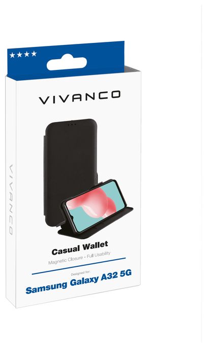 Geldbörsenhülle für Samsung Galaxy A32 5G  Casual (Schwarz) 