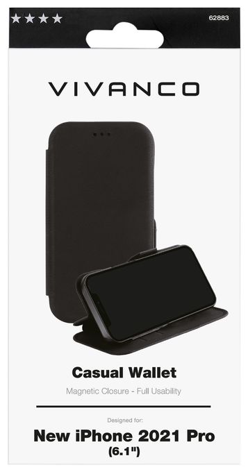 Geldbörsenhülle für Apple iPhone 13 Pro  Casual (Schwarz) 