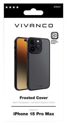 Cover für Apple iPhone 15 Pro Max (Schwarz, Transparent) Frosted 
