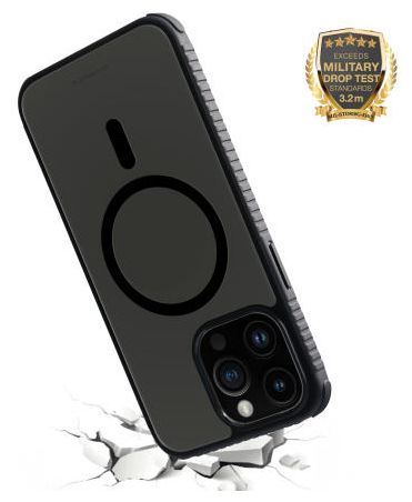 Cover für Apple iPhone 15 Pro Max (Schwarz, Transparent) Mag Solid Elite 