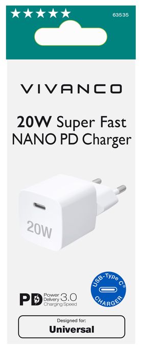 PD 3.0 Super Fast Charger für Apple iPhone, USB Type-C Schnellladegerät, 20W 