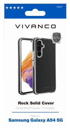 Cover für Samsung Galaxy A54 5G (Schwarz, Transparent) Rock Solid 