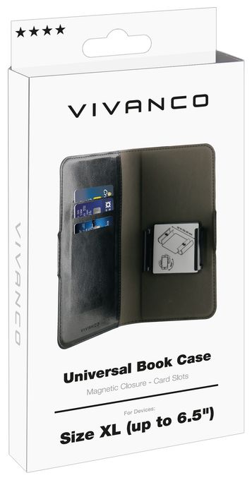 Geldbörsenhülle für Universal  Universal Book Case (Schwarz) 