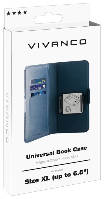 Geldbörsenhülle für Universal  Universal Book Case (Blau) 