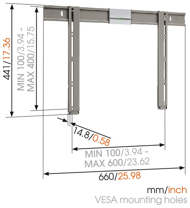 Wand Halterung bis 165,1 cm (65") 40 kg Thin305 UltraThin 
