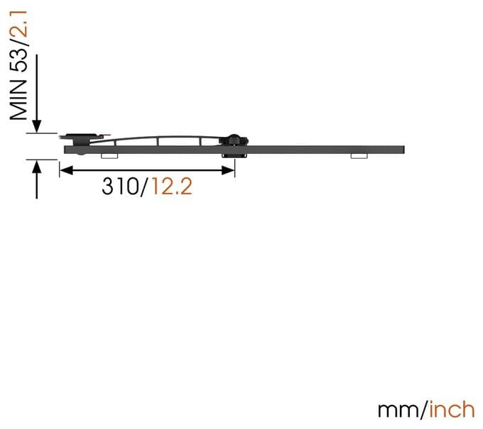 Wand Halterung 120° bis 165,1 cm (65") 30 kg 0 - 20° Wall 2325 