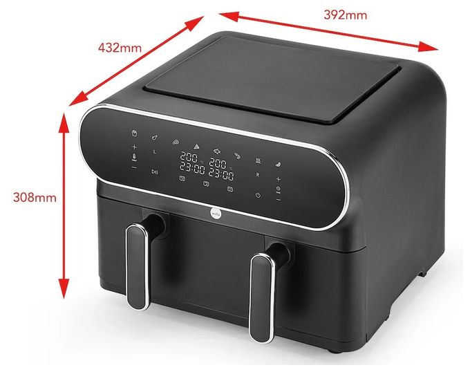 Doppel Heißluftfritteuse 11 l  AF-2x50 Dual (Schwarz) 