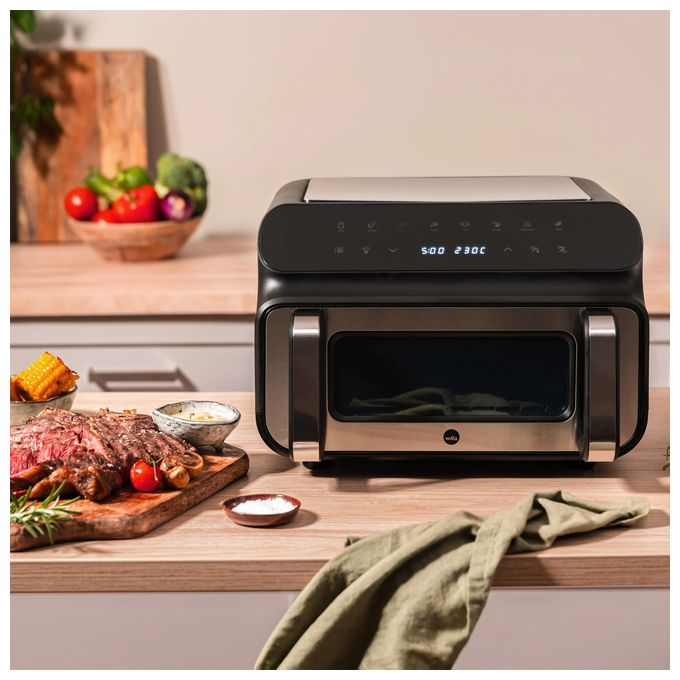 Doppel Heißluftfritteuse 10 l 2000 W  AFG-10 Dualfry Grill (Schwarz) 