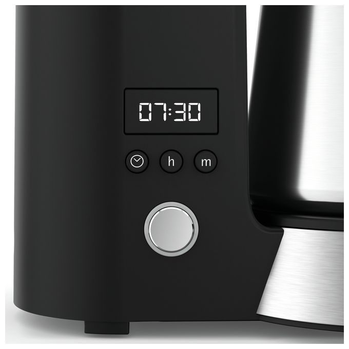 5 Tassen Filterkaffeemaschine 0,6 l  KÜCHENminis Aroma Thermo to go (Schwarz, Chrom) 