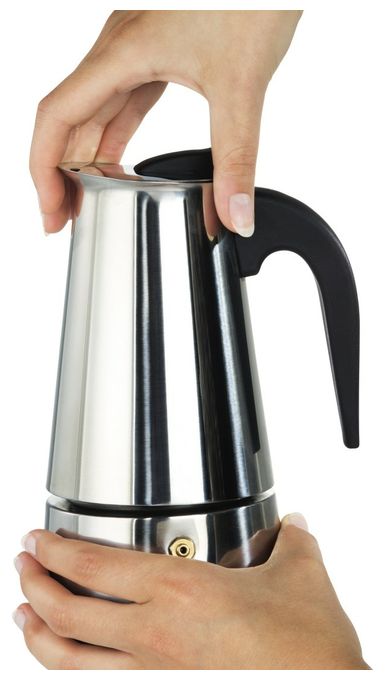 6 Tassen Filterkaffeemaschine  111230 Espressokocher für (Schwarz, Silber) 