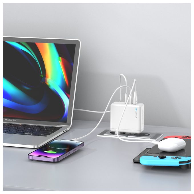 220356 Schnellladegerät max. 140W, 2xUSB-C, 1xUSB-A 