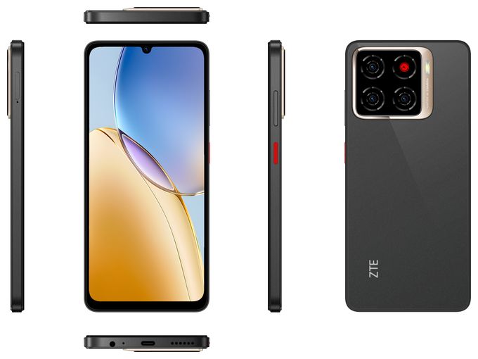 64 GB 4G Smartphone 17,1 cm (6.75 Zoll) 1,6 GHz Android 13 MP Dreifach Kamera Dual Sim WiFi 4 (Celestial Black) Blade A56 