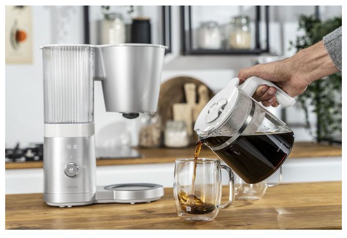 12 Tassen Filterkaffeemaschine 1,5 l  Enfinigy (Silber, Weiß) 