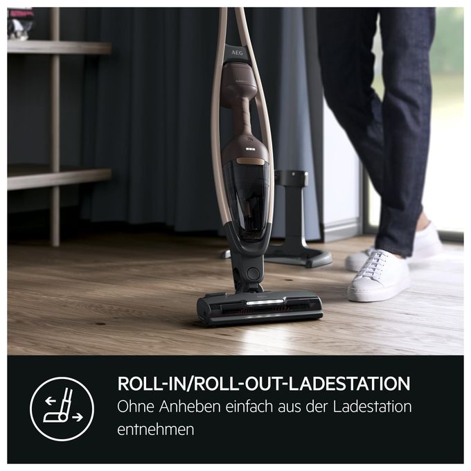 Handstaubsauger Beutellos bis 55 min Laufzeit 25,2 V  AS62A252XN Serie 6000 (Braun, Walnuss) 