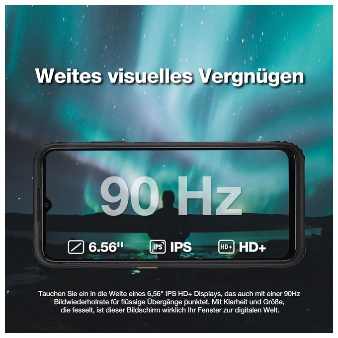 256 GB 4G Smartphone 16,7 cm (6.5 Zoll) 1,6 GHz Android 50 MP Dual Kamera Dual Sim WiFi 5  H6 (Schwarz) 