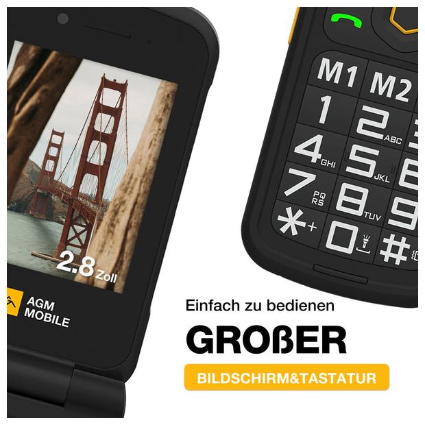 4G Smartphone 7,11 cm (2.8 Zoll) Dual Sim  M8 Flip (Schwarz) 