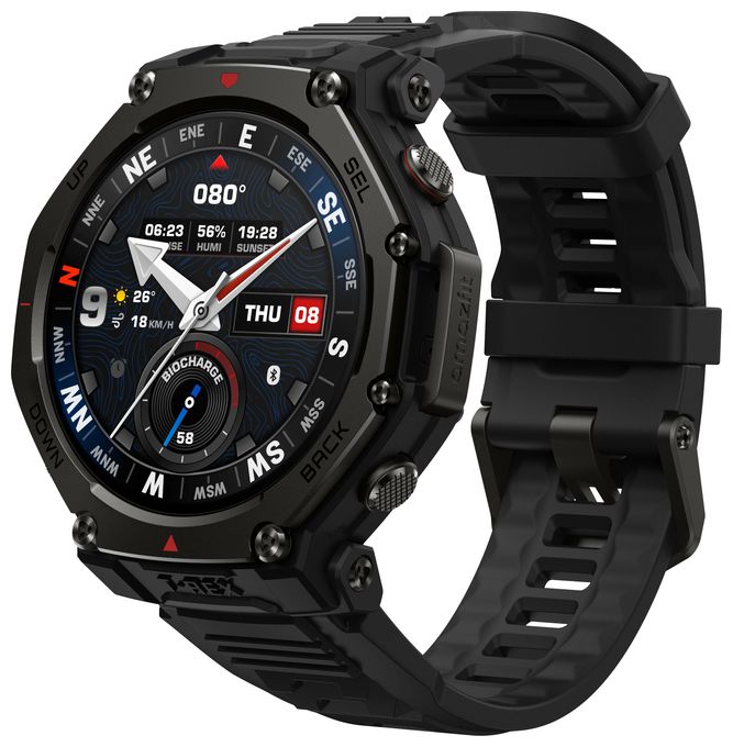 Digital 48 mm Smartwatch Rund 322 ppi  T-Rex 3 Pro (Schwarz) 