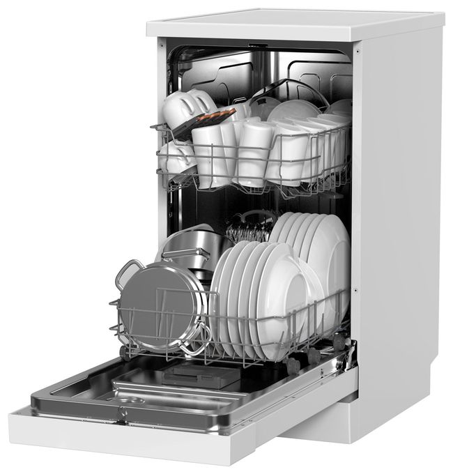 45 cm Geschirrspüler freistehend leise 11 Maßgedecke aquaStop Funktion (Weiß) GSP 539 460 