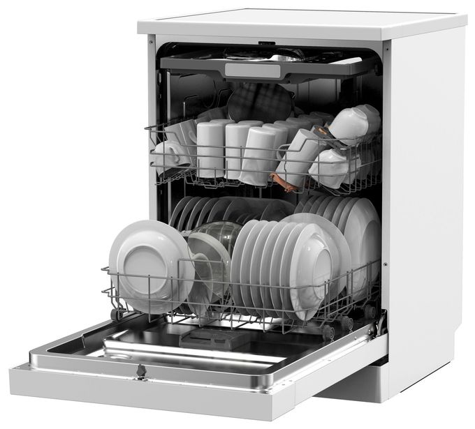 60 cm Geschirrspüler freistehend leise 15 Maßgedecke aquaStop Funktion (Weiß) GSP 545 470 