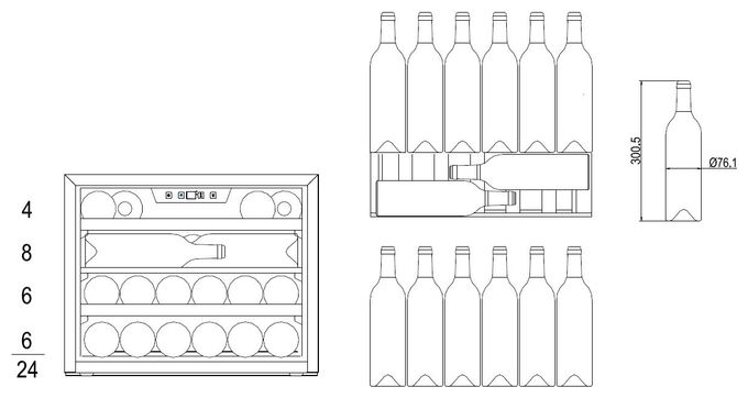 Weinkühler Integriert 24 Flasche(n) WK341200S 