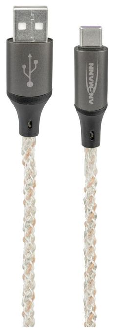 0,48 Gbit/s Stecker Rundkabel USB A auf USB C bis 60 W 1 m  1700-0158 (Mehrfarbig) 