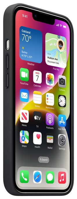 Cover für Apple iPhone 14  Leder Case mit MagSafe (Schwarz) 