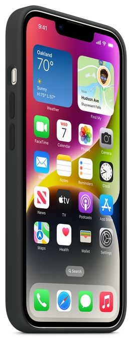 Cover für Apple iPhone 14  Silikon Case mit MagSafe (Schwarz) 