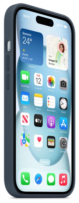 Cover für Apple iPhone 15  Silikon Case mit MagSafe (Navy) 