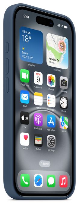 Cover für Apple iPhone 16  Silikon Case mit MagSafe (Blau) 