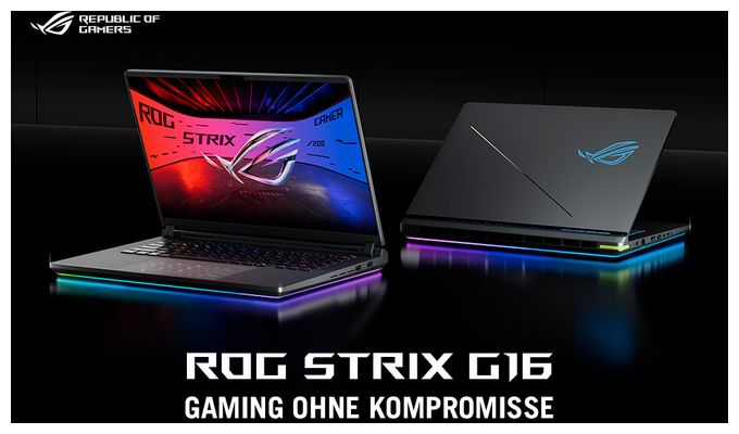 WUXGA Notebook 40,6 cm (16 Zoll) 1920 x 1200 Pixel 1 TB SSD Windows 11 Home Intel Core Ultra 7 max. 5,2 GHz  ROG Strix G16 G615LR-RV052W (Grau) 