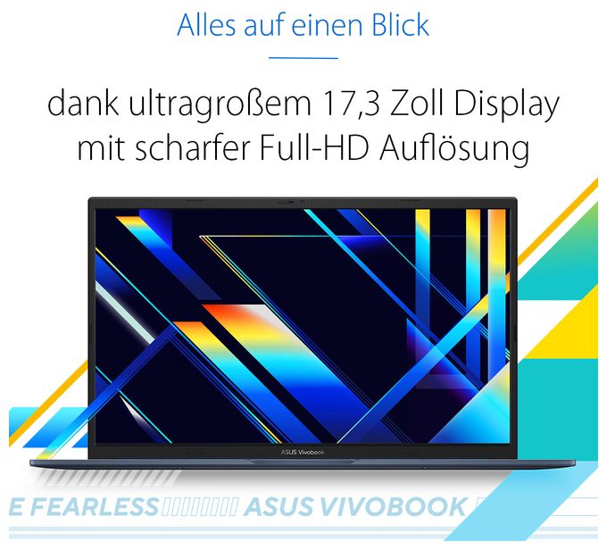 Full HD Notebook 43,9 cm (17.3 Zoll) 1920 x 1080 Pixel 1 TB SSD Windows 11 Home Intel Core 7 max. 5,4 GHz  Vivobook 17 X1704VA-AU918W (Silber) 