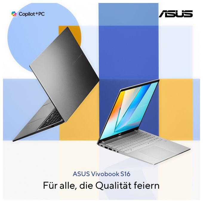 WUXGA Notebook 40,6 cm (16 Zoll) 1920 x 1200 Pixel 1 TB SSD Windows 11 Home Qualcomm Snapdragon max. 4 GHz  Vivobook S16 S3607NA-SH001W (Blau) 