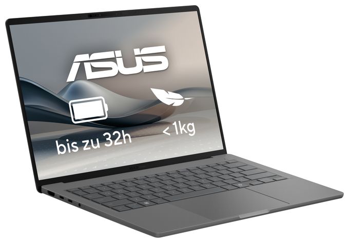 WUXGA Notebook 35,6 cm (14 Zoll) 1920 x 1200 Pixel 1 TB SSD Windows 11 Home Qualcomm Snapdragon max. 2,97 GHz  Zenbook A14 UX3407QA-QD496W Copilot+ (Grau) 