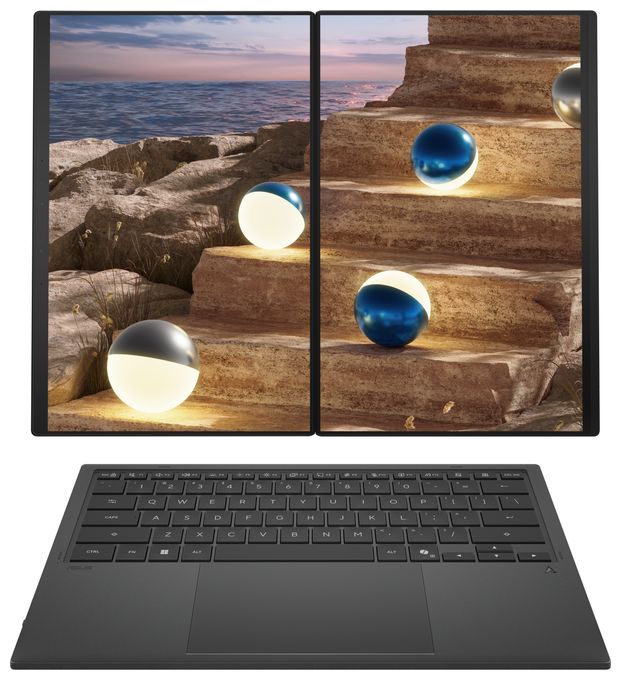 2K Ultra HD Notebook 35,6 cm (14 Zoll) 2880 x 1800 Pixel 1 TB SSD Windows 11 Pro Intel Core Ultra 9 max. 4,9 GHz  Zenbook Duo UX8407AA-SN469X (Grau) 