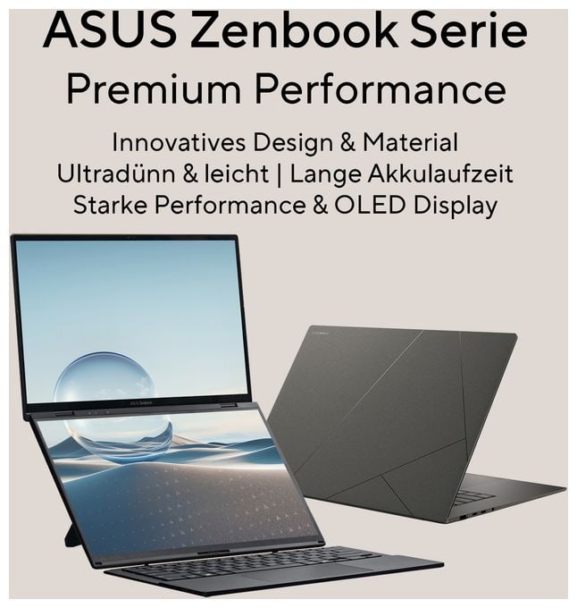 WUXGA Notebook 35,6 cm (14 Zoll) 1920 x 1200 Pixel 512 GB SSD Windows 11 Home AMD Ryzen 5 max. 4,8 GHz  Zenbook UM3406KA-QD041W (Schwarz) 