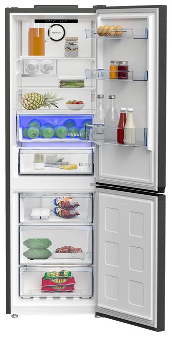 210 l / 106 l Kühl-Gefrierkombi freistehend NoFrost 136 kWh Jahr  B7RCNE367HG (Grau) 