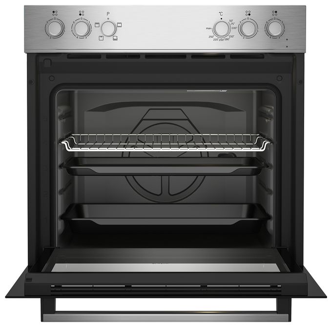 Herdset 74 l AutoClean SteamShine mit 60 cm Glaskeramik Kochfeld BBUC12020X 