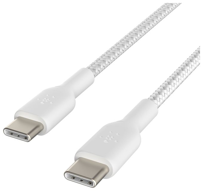 0,48 Gbit/s Stecker Rundkabel USB C auf USB C bis 60 W 1 m  BoostCharge (Weiß) 