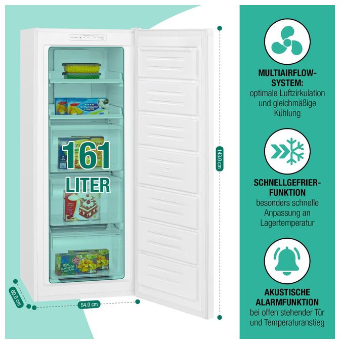 161 l Gefrierschrank 166 kWh Jahr NoFrost  GS7343 (Weiß) 