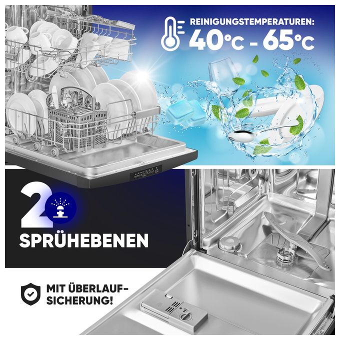 60 cm Geschirrspüler freistehend Leise 14 Maßgedecke GSP7419 