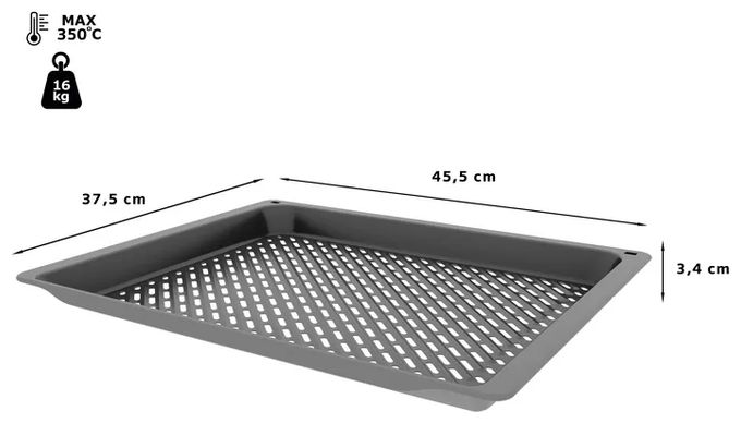 HEZ629070 Air Fry & Grillblech 34 x 455 x 375 mm spülmaschinengeeignet 