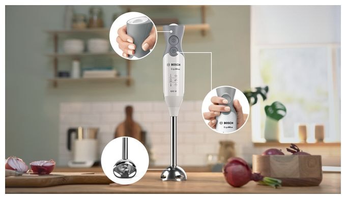 Stabmixer 600 W 12 Stufen  MSM66120 ErgoMixx (Grau, Weiß) 