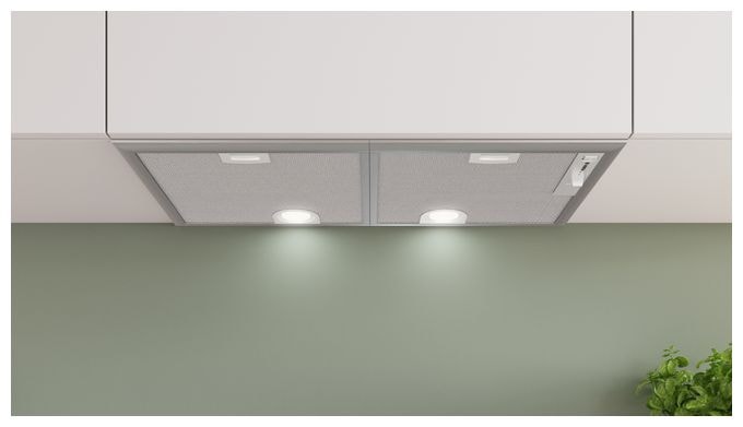 Abluft/Umluft Dunstabzugshaube/Esse Einbau 70 cm (Metallisch, Silber) Serie 4 DHL755BM Lüfterbaustein 
